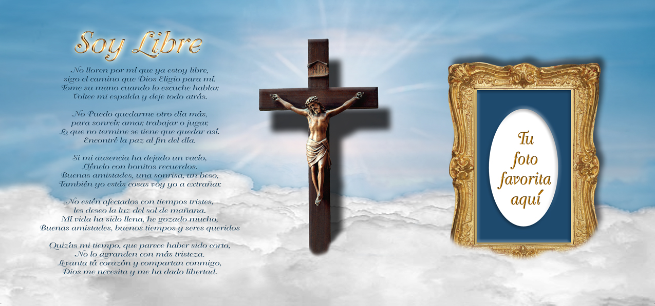 Soy Libre Blue Clouds (With Verse-Crucifix)